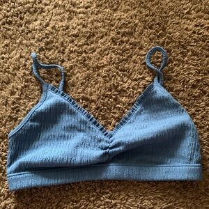 American Eagle Outfitters Blue Ribbed Bra